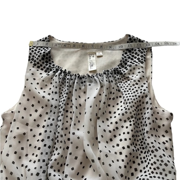 Emma & Michele sleeveless blouson dress White with confetti black squares Easter - Picture 8 of 11